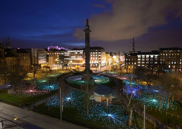 Bruce Munro's Field of Light exhibition in St Andrew's Square. Picture: Phil Wilkinson