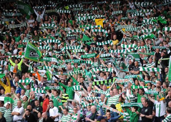 Celtic have been cleared of wrongdoing after fans displayed a banner with an 'H' emblazoned on it in November last year. Picture: Jane Barlow