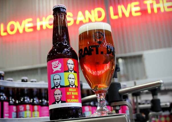 The new beer carries an Andy Warhol-esque image of Vladimir Putin. Picture: Contributed