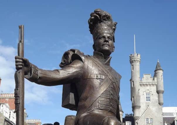 A statue of a Gordon Highlander in Aberdeen. A special exhibit charting the history of the regiment during the First World War has opened today. Picture: Contributed