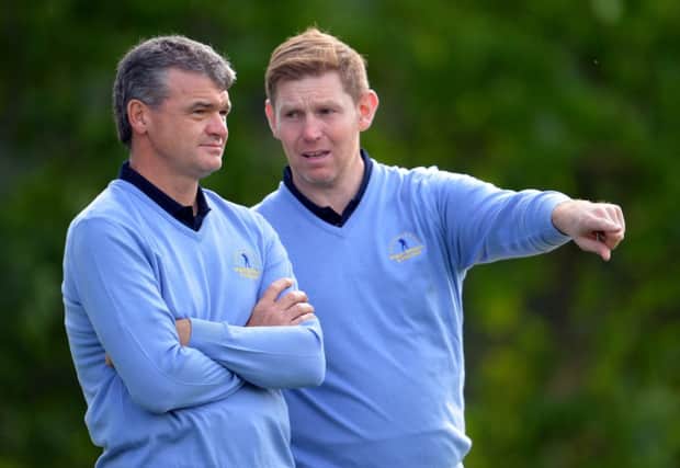 Paul Lawrie and Stephen Gallacher were playing partners at the Seve Trophy last October. Picture: Getty