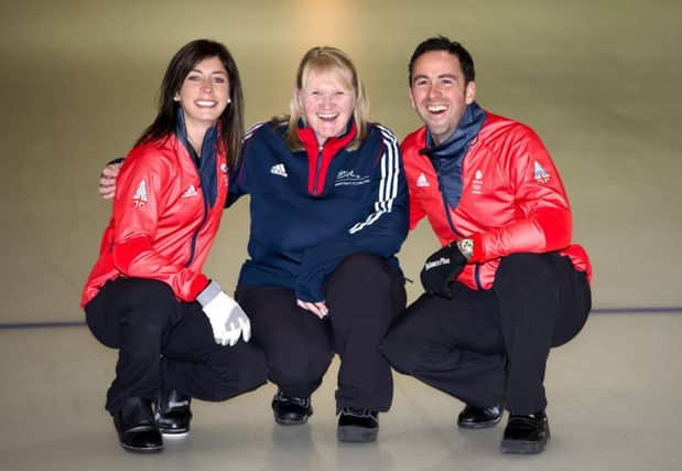 Eve Muirhead, left, Rhona Howie and David Murdoch can strike gold. Picture: SNS