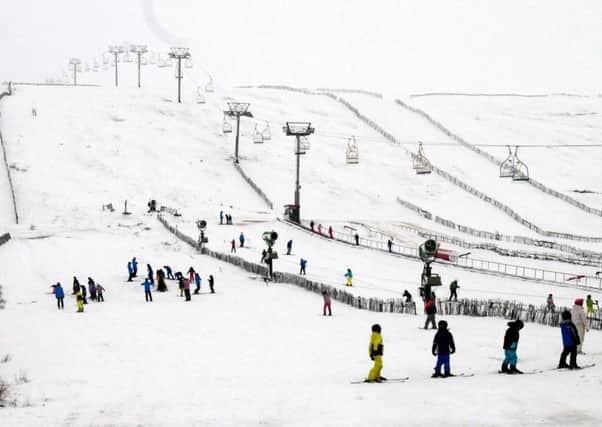 Skiers and snowboarders on the slopes at Lecht Ski Centre in the Cairngorms in January. Picture: Hemedia