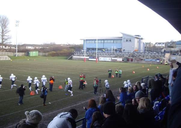 Boroughmuir's ground at Meggetland, seen here prepared for a gridiron match. Picture: Complimentary