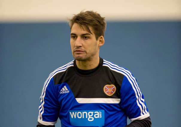 Rudi Skacel training with Hearts last month before his failed bid to secure a move to the Tynecastle club. Picture: SNS