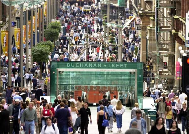High footfall areas such as Buchanan Street will benefit from the city's wifi service. Picture: Robert Perry