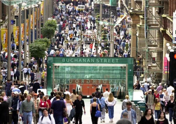 High footfall areas such as  Buchanan Street will benefit from the city's wifi service. Picture: Robert Perry