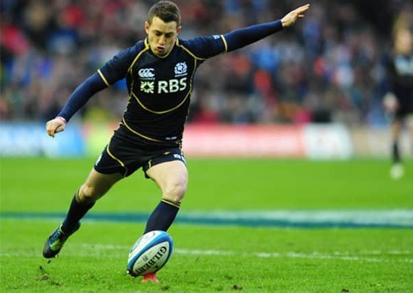 Greig Laidlaw playing for Scotland at Murrayfield, in Edinburgh. Picture: Ian Rutherford