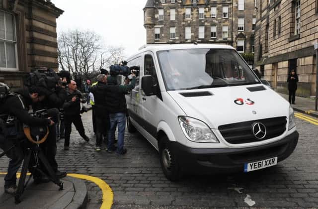 A prison service van takes David Gilroy from the High Court in Edinburgh to begin his 18-year sentence in 2012. The murderer of Suzanne Pilley has lost his bid to have the Supreme Court review his case. Picture: Ian Rutherford