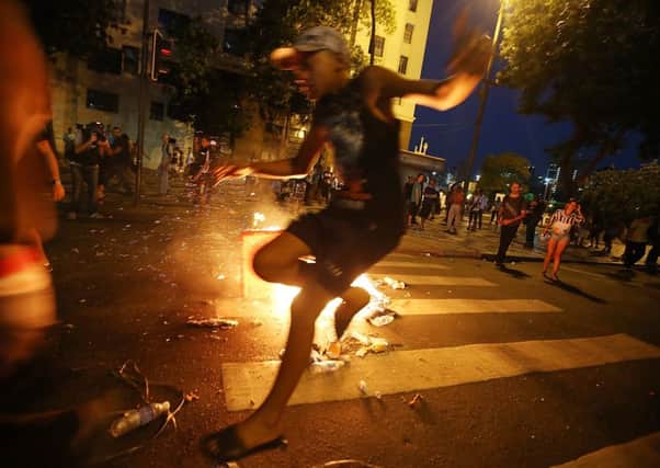 Riots were sparked in Rio by the increase in bus fares. Picture: Getty