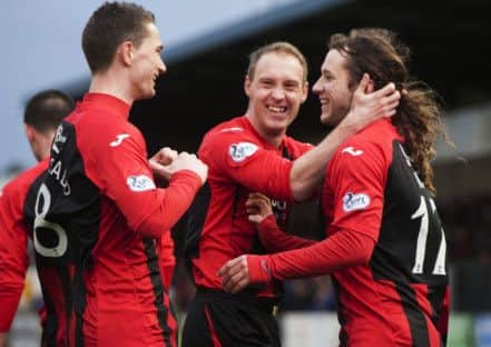 St Johnstone's players celebrate. Picture: Alan Richardson
