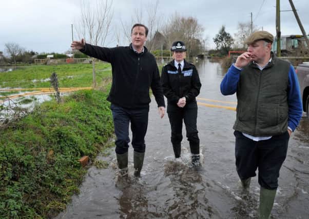 David Cameron (L) with local MP, Ian Liddell-Grainger (R) in Somerset. Picture: Getty