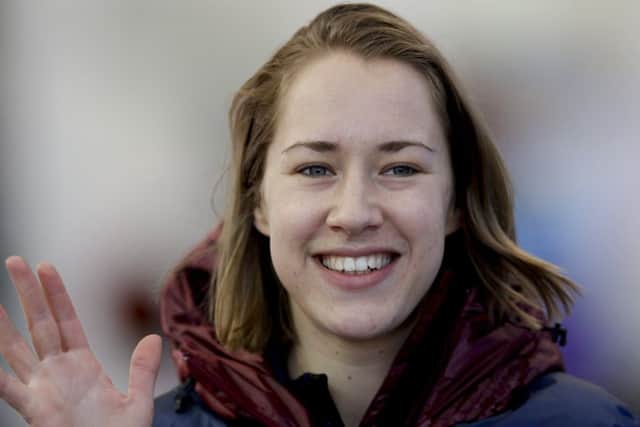 Lizzy Yarnold is all smiles in Sochi. Picture: AP