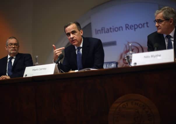 Governor of the Bank of England Mark Carney speaks during the bank's inflation report. Picture: Getty