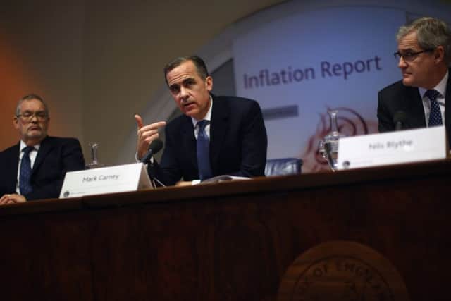 Governor of the Bank of England Mark Carney speaks during the bank's inflation report. Picture: Getty