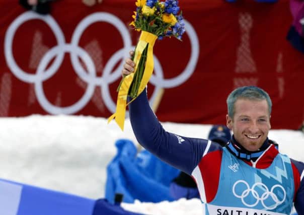 Alain Baxter after winning his medal in 2002. Picture: AP