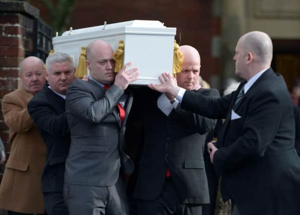 The funeral of Clydebank teenager Regane MacColl. Picture: HeMedia