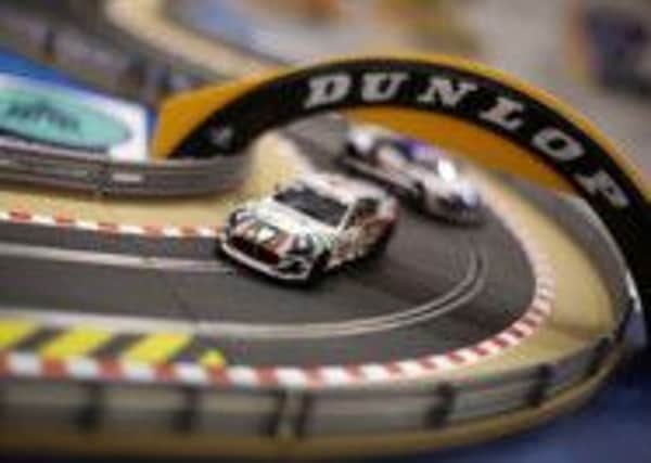 A Scalextric electric car racing set on display at the Hornby Hobbies stand, during the press day for the annual Toy Fair at Olympia in London. Picture: Contributed