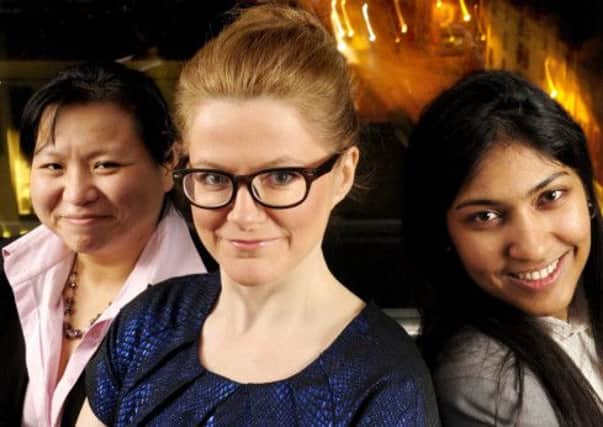 Among the representatives due to attend the forum are, left to right, Kate Ho managing director at TigerFace Games; Sarah Morgan, founder and chief executive of Nano-Lit Technologies; and Kanika Banshal, CEO and founder of MediCen Devise. Picture: Colin Hattersley
