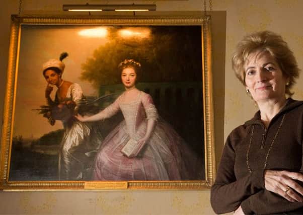 Lady Stormont with the portrait. Picture: Scone Palace/Perthshire Picture Agency