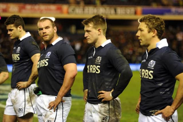 The dejection felt by Scotlands players last Saturday following their humilation by England was shared by three former captains. Picture: Ian Rutherford
