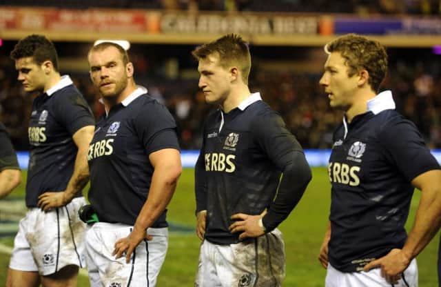 The dejection felt by Scotlands players last Saturday following their humilation by England was shared by three former captains. Picture: Ian Rutherford