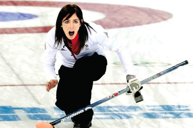 Britain's skip Eve Muirhead shouts during their women's curling round robin game against Canada. Picture: Reuters