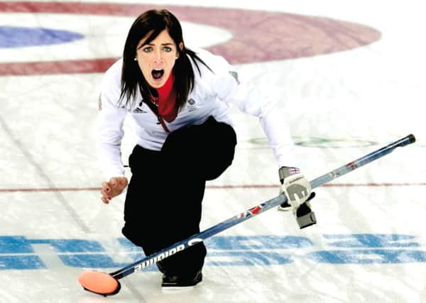Britain's skip Eve Muirhead shouts during their women's curling round robin game against Canada. Picture: Reuters