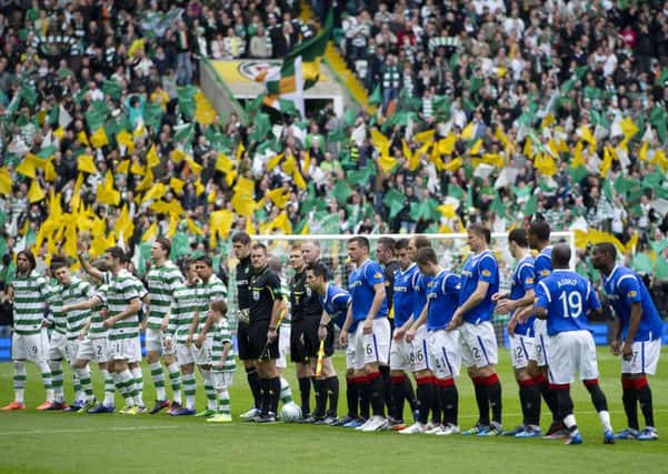 The return of Rangers to the top flight will restore the full tumult of an Old Firm clash, a far cry from the clubs trips to the likes of leafy Brechin, below. Main photograph: Alan Harvey/SNS