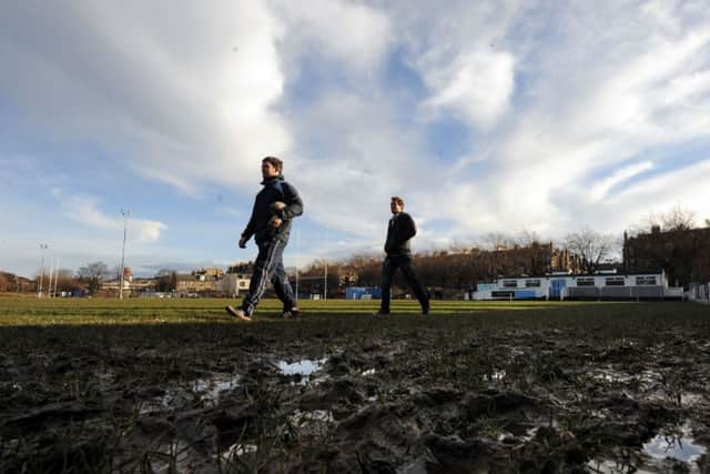 Edinburgh Academicals ground in Stockbridge may be waterlogged now, but ambitious plans are unfolding which the club hopes may, in the fullness of time, have a hand in saving Scottish rugby. Photograph: Ian Rutherford
