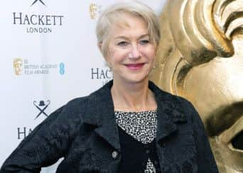 Helen Mirren arrives at the Hackett Bafta Fellow Lunch at the Savoy Hotel yesterday. Photograph: Laura Lean/PA