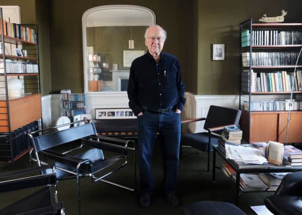 Physicist Prof Peter Higgs pictured at home in Edinburghs New Town. Picture: Jane Barlow