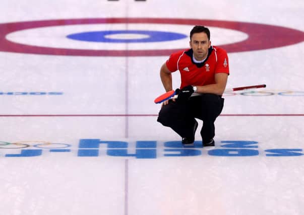 David Murdoch anxiously watches a delivery during Team GBs 76 defeat to Norway in Sochi Picture: Getty