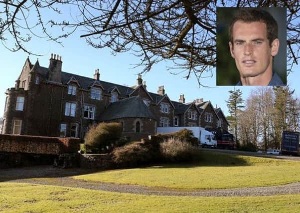 Andy Murray, inset, has been 'dragged' into the row concerning Cromlix House Hotel. Picture: PA