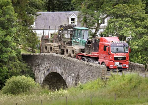 Villagers say timber and other heavy vehicles are putting Carlow Bridge at risk. Picture: Rod Sibbald