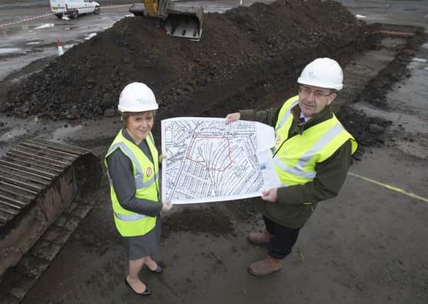 Deputy First Minister Nicola Sturgeon and David Westwater, Development Director of Interserve Developments, at the Haymarket site. Picture: Contributed