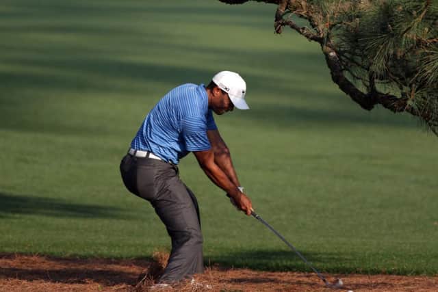 Tiger Woods found the Eisenhowers Tree a testing opponent during the 2011 Masters. Picture: Getty