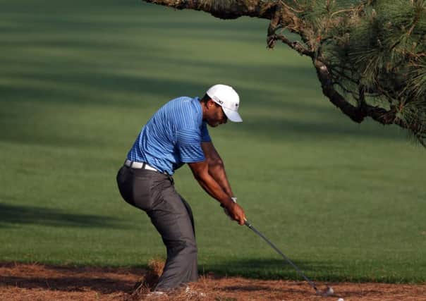 Tiger Woods found the Eisenhowers Tree a testing opponent during the 2011 Masters. Picture: Getty