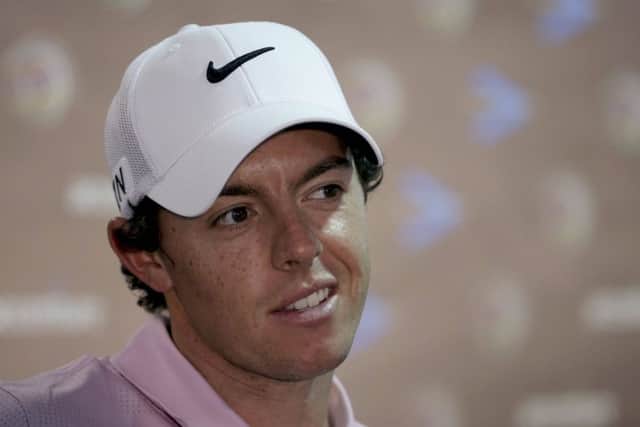Rory McIlroy speaks after a practice round for the Match Play Championship in Arizona. Picture: AP