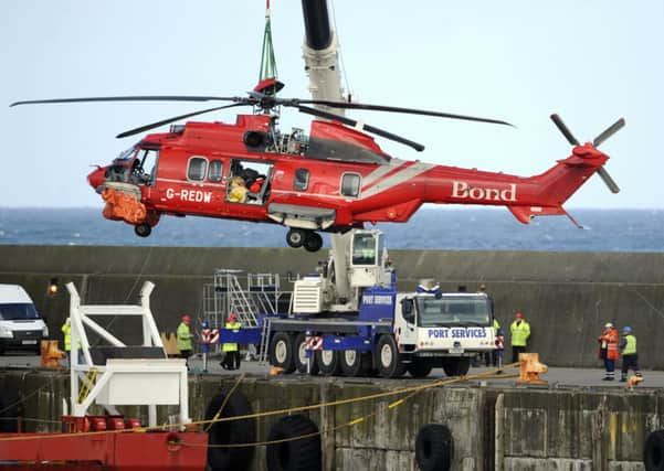 Helicopter flights in severe sea conditions have been banned. Picture: Phil Wilkinson