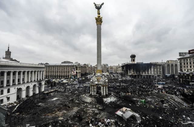 The scene of carnage yesterday in Kievs Independence Square. Picture: AFP/Getty Images