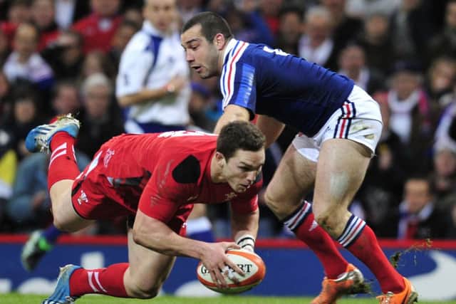 George North scores a try for Wales at the Millennium Stadium in Cardiff Picture: Getty Images