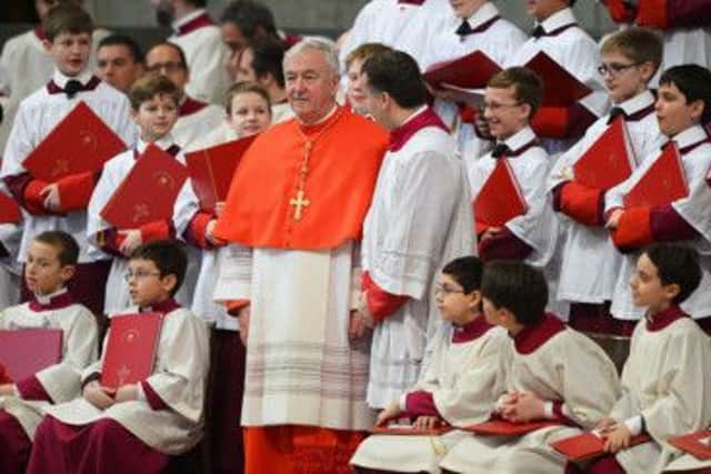 Archbishop of Westminster Cardinal Vincent Nichols looks at the consistory in the St Peters Basilica yesterday. Picture: Getty