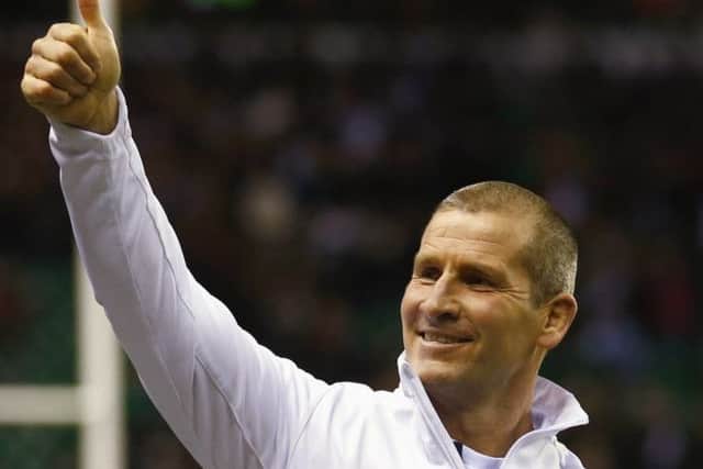 England coach Stuart Lancaster was pleased with the victory. Picture: Reuters