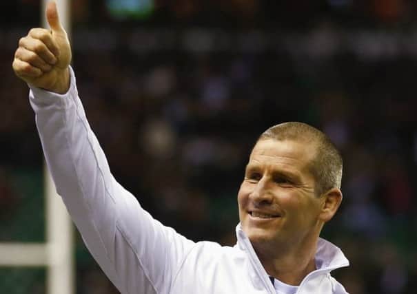 England coach Stuart Lancaster was pleased with the victory. Picture: Reuters