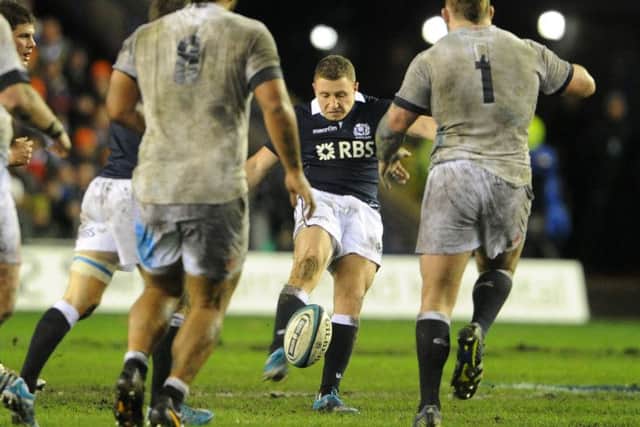 Duncan Weir kicked the winner against Italy. Picture: Jane Barlow