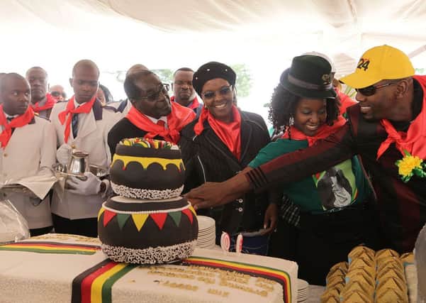 Robert Mugabe, his wife Grace, daughter Bona and her fiance Sam Chikoore. Picture:AP