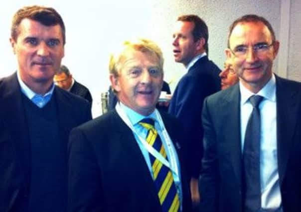 The SFA tweeted this picture of Gordon Strachan meeting Martin ONeill and Roy Keane. Picture: SFA