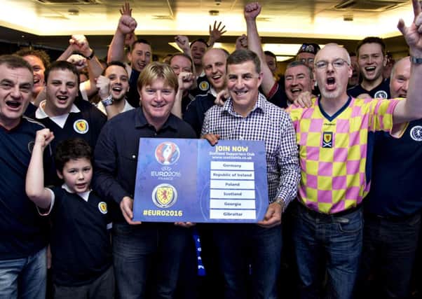 Mark McGhee (right) and Stuart McCall after watching the draw with fans. Picture: SNS