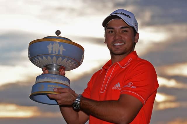 Jason Day of Australia poses with the Walter Hagen Cup. Picture: Getty